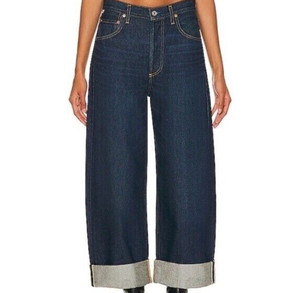 Citizens Of Humanity Ayla Baggy Cuffed Crop Stretch Bandit Size 24 Nwt - Picture 2 of 10
